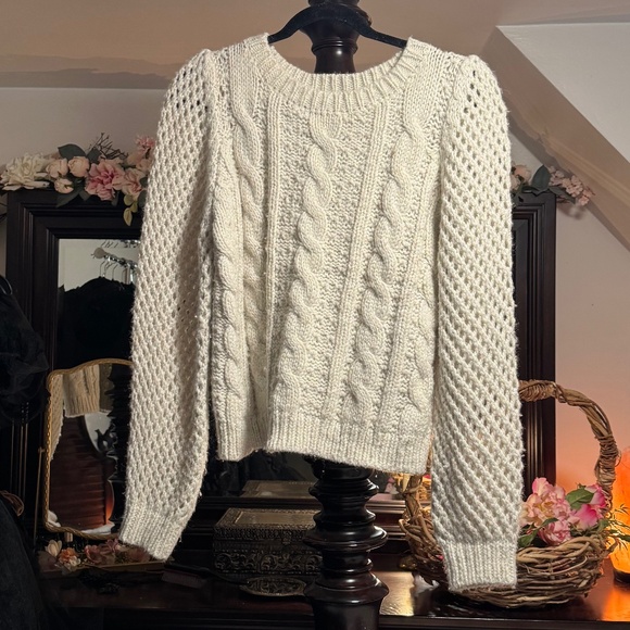 LoveShackFancy Shimmering Silver alpaca sweater
